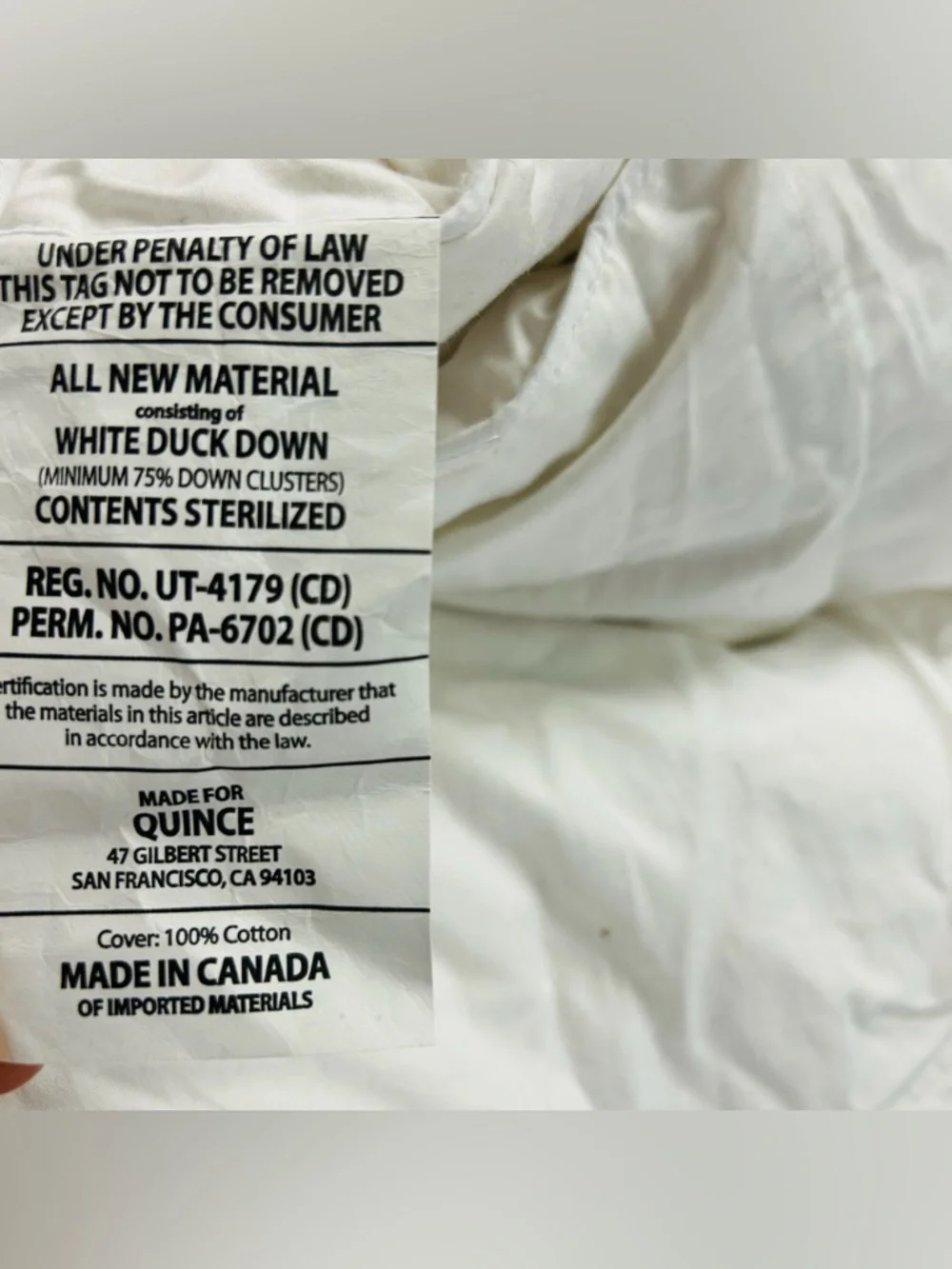 QUINCE Premium Down Comforter Full/Queen 7273 - Picture 6 of 10